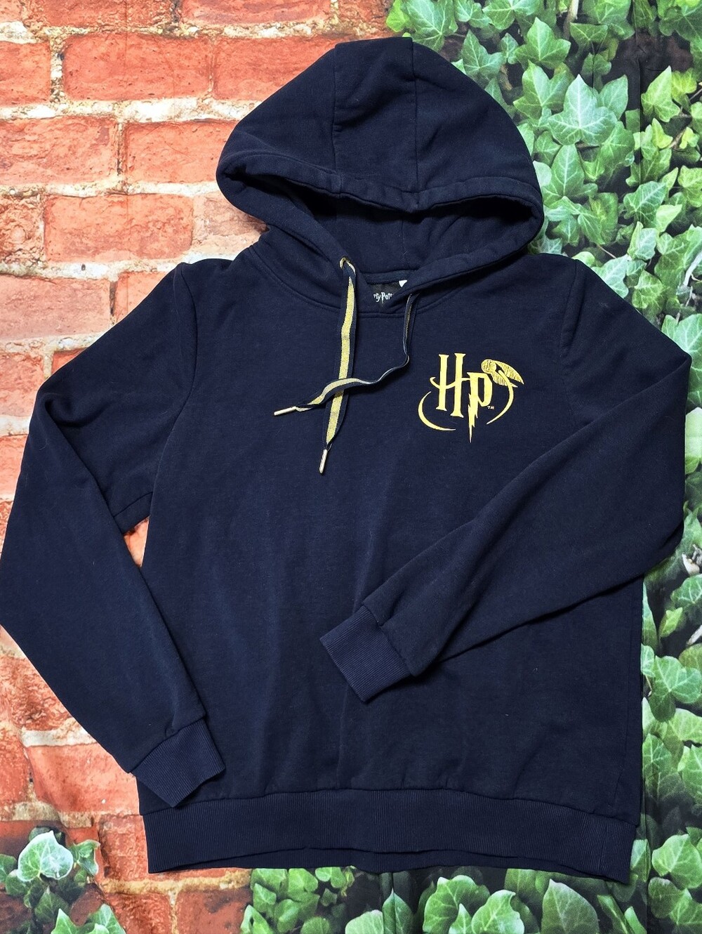 Harry Potter Girls Size Medium 8/10 Cotton Blend Dark Navy Hooded Sweatshirt